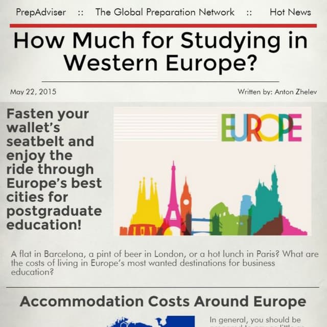 How Much for Studying in Western Europe?