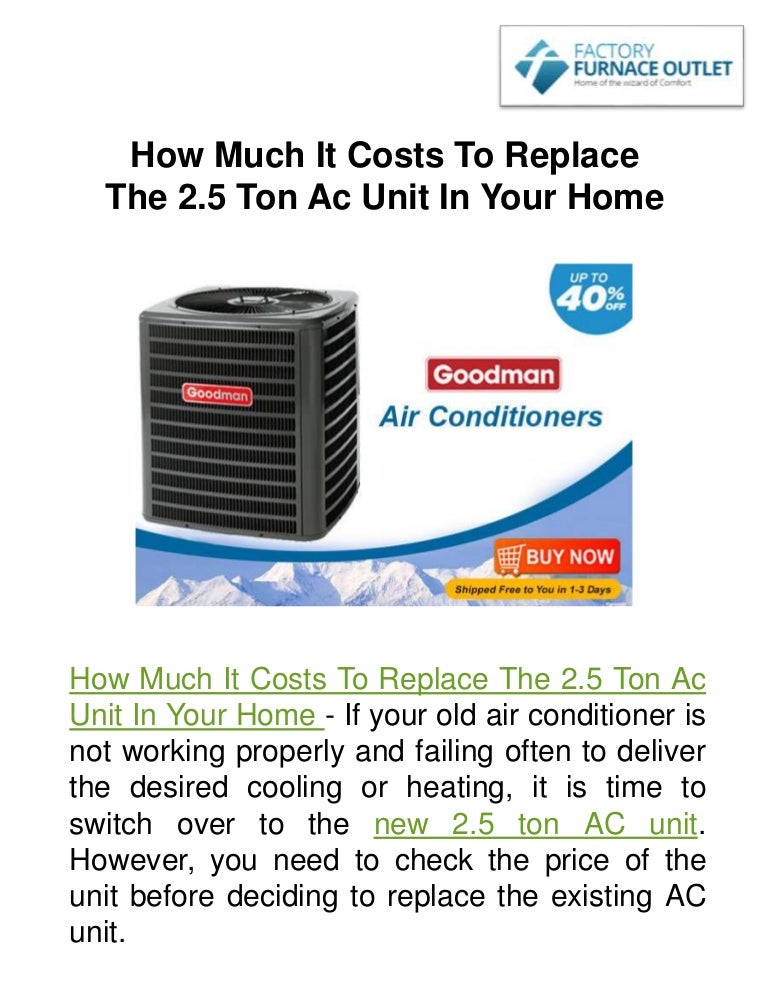 How Much It Costs To Replace The 2.5 Ton Ac Unit In Your Home?
