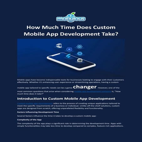 How Much Time Does Custom Mobile App Development Take?