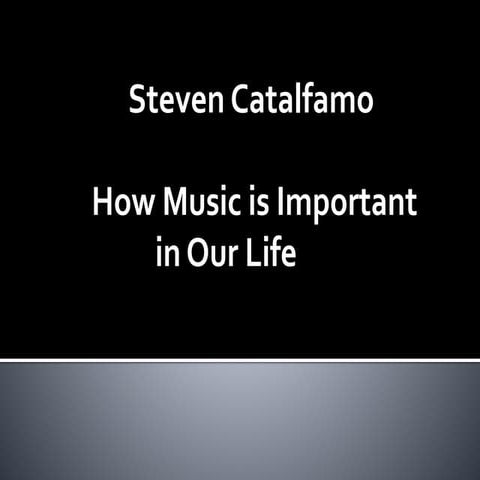 Steven Catalfamo - How music is important in our life