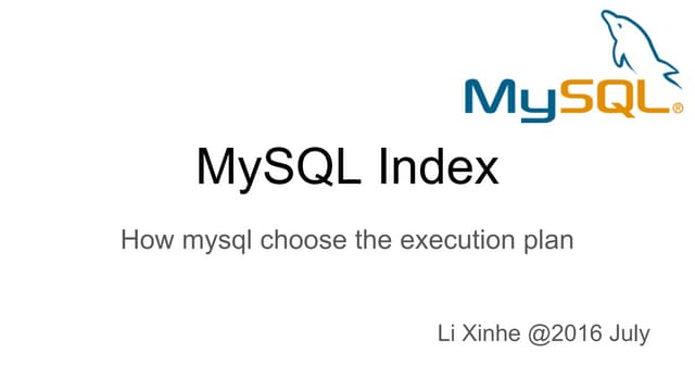 How mysql choose the execution plan