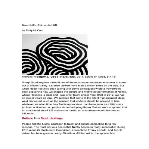 How netflix reinvented hr