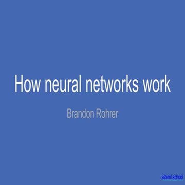How neural networks work. Demonstration by Brandon Rohrer