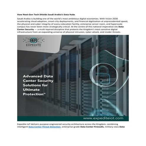 Next-Gen Data Center Security in Saudi Arabia's Digital Economy | PDF