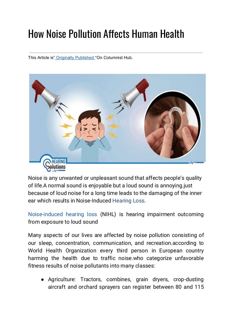 How noise pollution affects human health