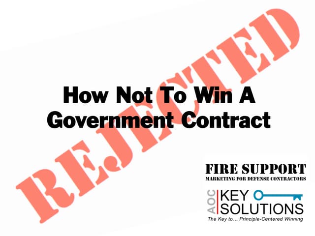 How Not To Win A Government Contract