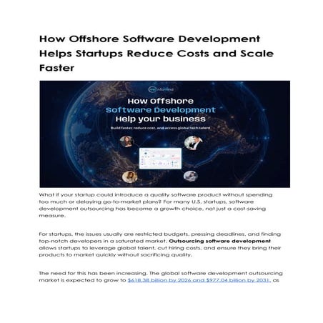 How Offshore Software Development Helps Startups Reduce Costs and Scale ...
