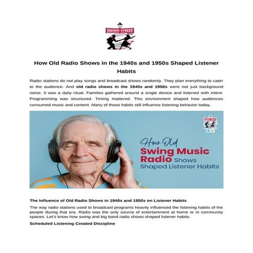 Are Swing Music Radio Stations the Last True Curators of Jazz? | PDF