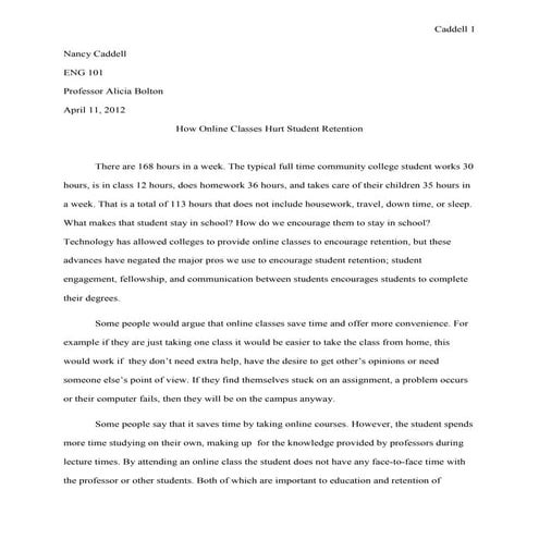 How online classes hurt student retention