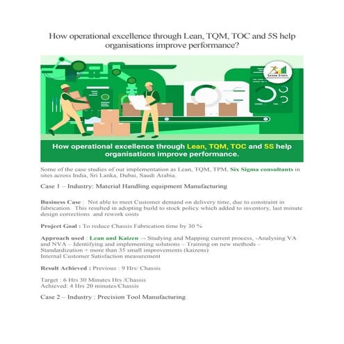 How operational excellence through lean 