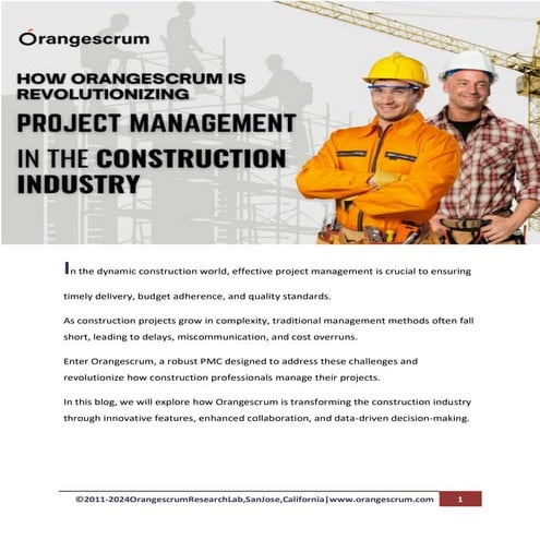 How Orangescrum is Revolutionizing Project Management in the Construction Ind...