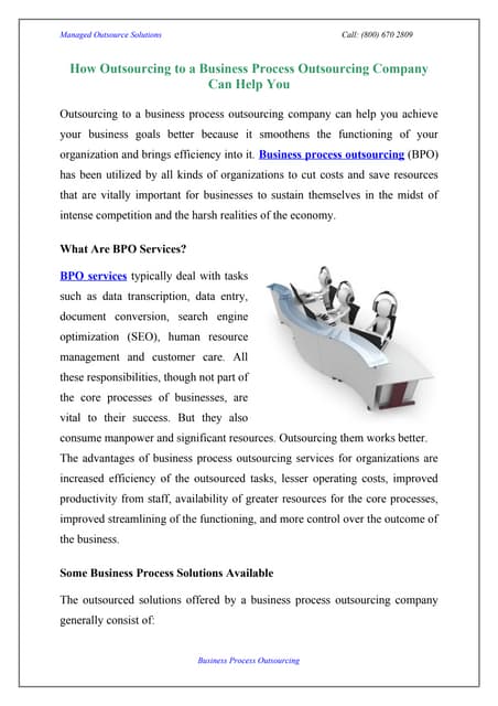 How outsourcing to a business proce...