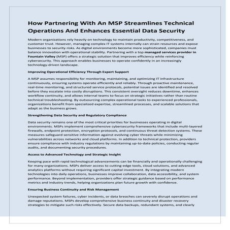 How Partnering With An MSP Streamlines Technical Operations And ...
