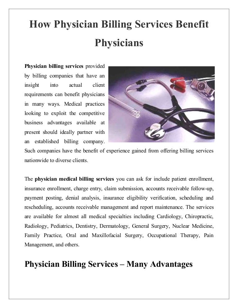 How Physician Billing Services Benefit Physicians