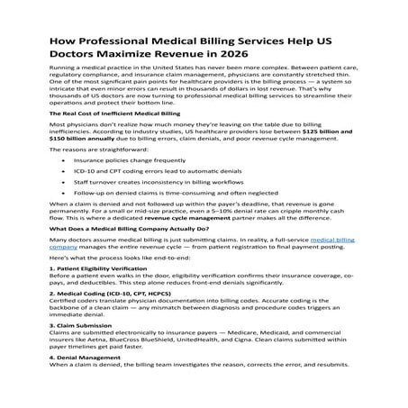 A Step-by-Step Hospital Medical Billing Guide | PDF