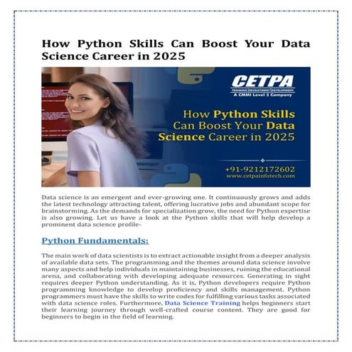 How Python Skills Can Boost Your Data Science Career in 2025 - CETPA's ...