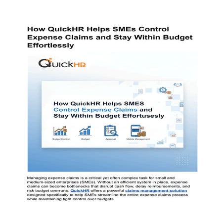 How QuickHR Helps SMEs Control Expense Claims