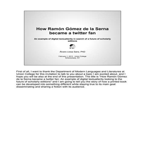 How ramón gómez de la serna became a twitter fan final con notas