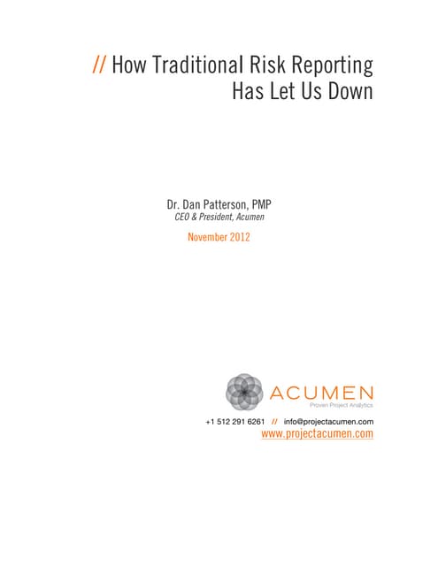 How Traditional Risk Reporting Has Let Us Down
