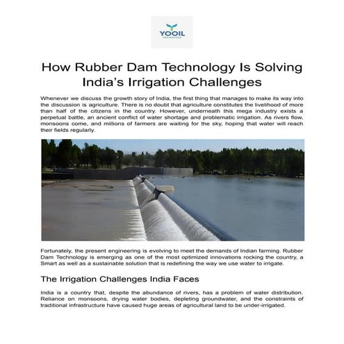 Rubber Dam Tech: Revolutionizing India’s Irrigation