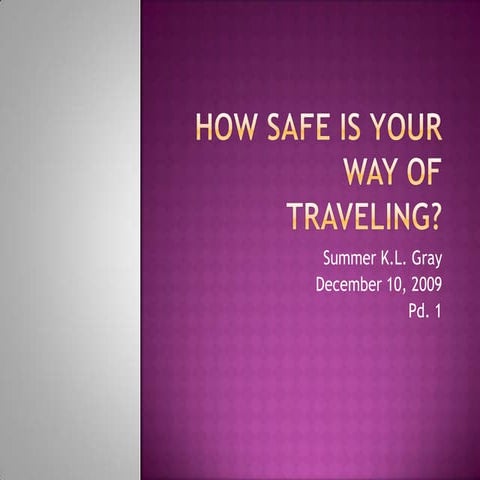 How Safe Is Your Way Of Traveling   Summer Gray