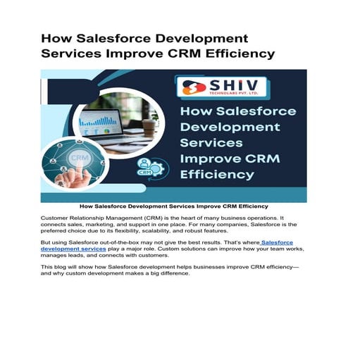 Improve CRM with Salesforce Development Services