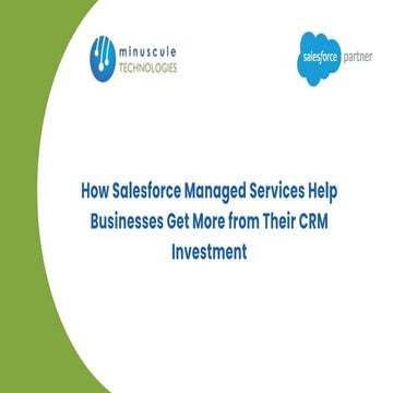 How Salesforce Managed Services Help Businesses Get More from Their CRM ...