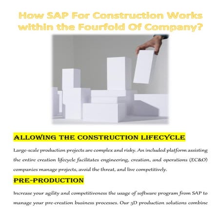How SAP For Construction Works within the Fourfold Of Company?