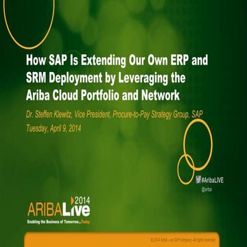 SAP Runs Ariba: How SAP is Extending Our Own SRM Deployment by Leveraging the...