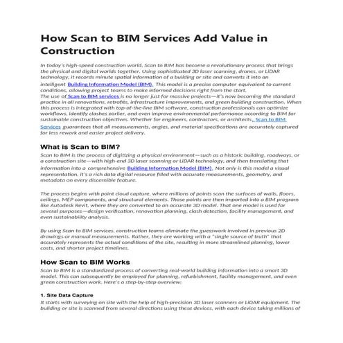 How Scan to BIM Services Add Value in Construction.docx