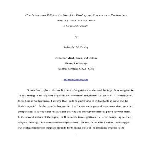 How science and religion are more like theology and commonsense explanations ...