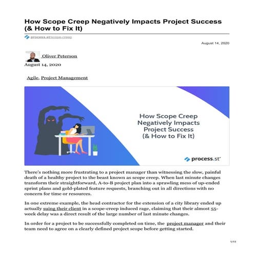 How to Avoid Scope Creep and Ensure Project Success | PDF