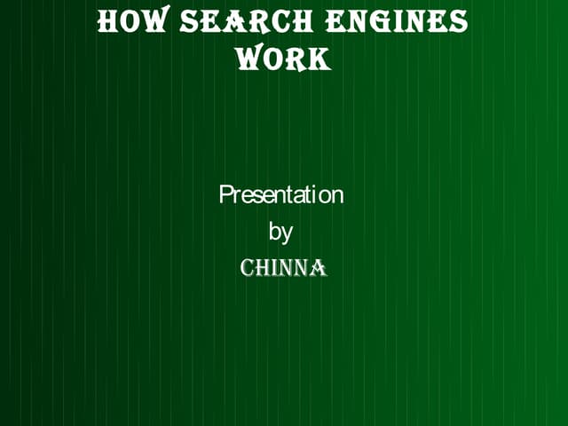 How search engines work