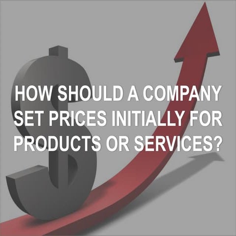 How should a company set prices initially for products or services?