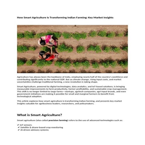 How Smart Agriculture Is Transforming Indian Farming_ Key Market ...