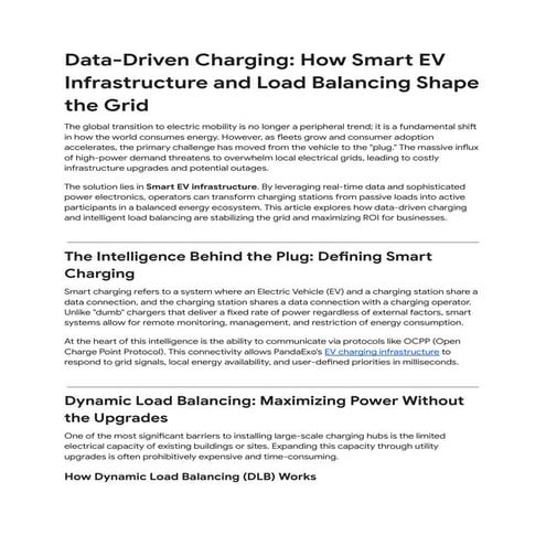 Data-Driven Smart EV Charging: Grid Stability & Load Balancing | PDF