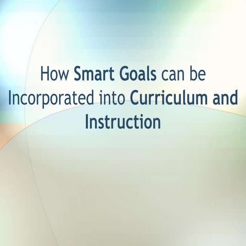 How smart goals can be incorporated into curriculum