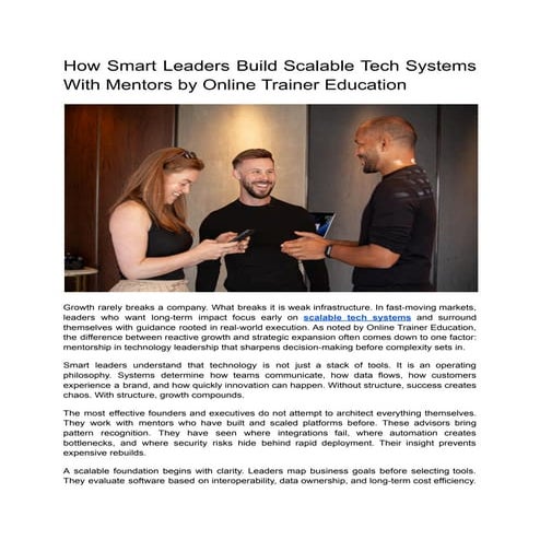 How Smart Leaders Build Scalable Tech Systems With Mentors | PDF