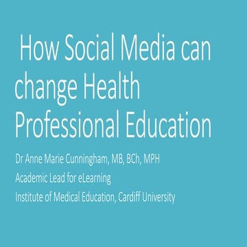 How social media can change health professional education