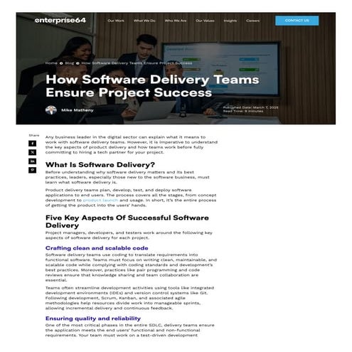How Software Delivery Teams Ensure Project Success
