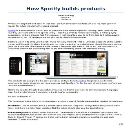 How spotify builds products