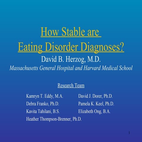How Stable Are Eating Disorder Diagnoses 