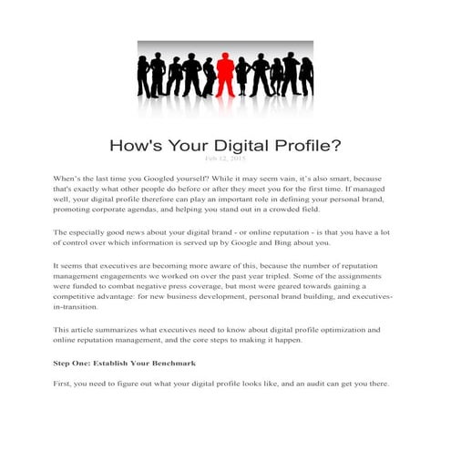 How's Your Digital Profile? 
