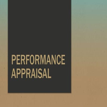 Performance Appraisal - HRM