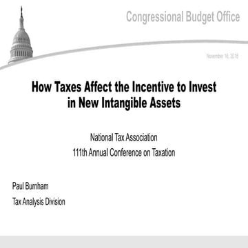 How Taxes Affect the Incentive to Invest in New Intangible Assets