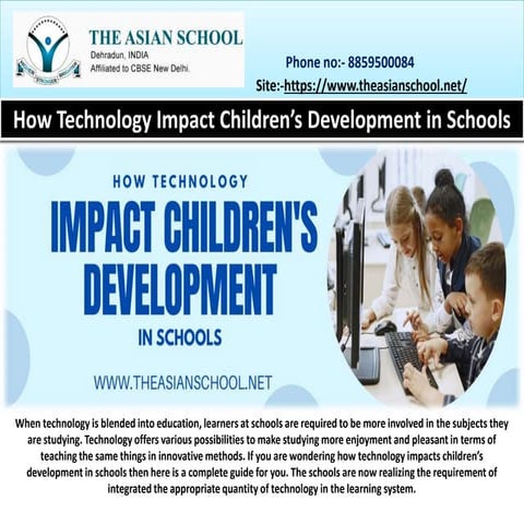How technology impact children’s development in schools