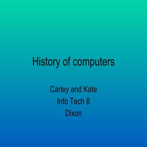 History of computers!