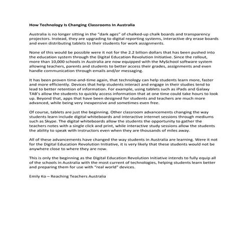 How Technology is Changing Classrooms in Australia