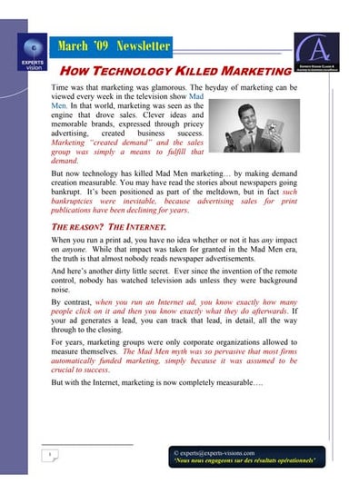 How technology killed marketing march 09