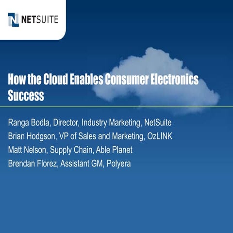 How the Cloud Enables Consumer Electronic Success